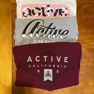 3 Active Ride Shop T shirt Bundle